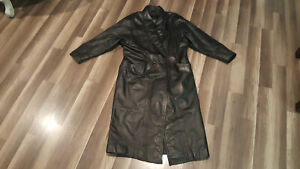 Wilsons leather men's M-size black Leather  trench coat Jacket. Not liner