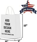 100 Custom Printed White Paper Bag 10