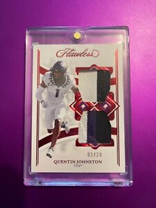 New Listing2023 Panini Flawless  Quentin Johnston Dual Tri Color Patch numbered 1/20