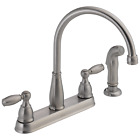 Delta Foundations Kitchen Faucet with Spray in Stainless-Certified Refurbished