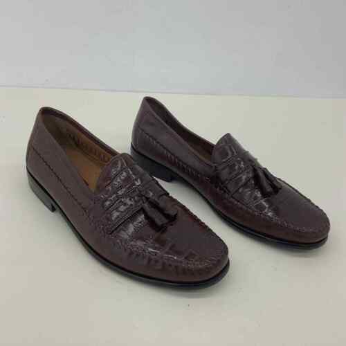 Florsheim Brown Leather Alligator Pattern Mens Loafer Size 12 - Casual Shoe