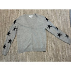 Magaschoni Cashmere Gray Cardigan with Black Stars Size L