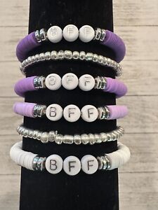 Any color! Purple Heishi Bracelet BFF Bracelet Best Friend Besties Bracelet