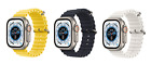 Apple Watch Ultra 49mm Titanium (GPS Cellular) Midnight Yellow White Ocean Band
