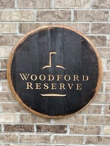 Rustic Home Bar Decor Woodford Reserve Bourbon Whiskey Barrel Lid wood wall art