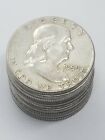 Silver Ben Franklin Half Dollar 1/2 Roll 10 Coins 90% 1948-1963 $5 Face Value
