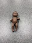 Vintage African American Bisque Jointed 4in Baby Girl Doll Signed Dated