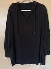 Lafayette 148 black long sleeve hooded sweater/top size L
