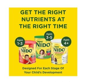 2 Containers NIDO Fortificada Whole Milk Powder 12.6 oz. Each For Ages 4+