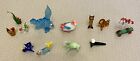 Vintage Miniature Mini Hand Blown Art Glass Animal Menagerie Lot 12 Cat Fish