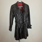 Prune Supple Leather Trench Coat Size 40 / 6