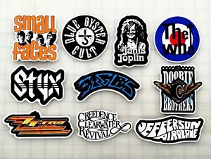 Classic Rock Vinyl Sticker Lot (10 Stickers) SET 2 metal roll vintage hard punk