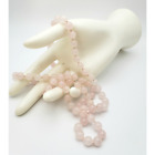 Knotted Rose Quartz Beaded Necklace 28
