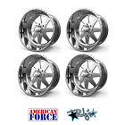 (4) 24x12 American Force Polished Independence Wheels For Chevy GMC Ford Dodge