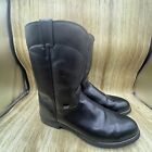 Justin Basics Western Cowboy Boots Men's Size 12 D Black Leather Roper JB3000