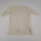 Dale Of Norway Womens M Short Sleeve Knit Sweater Merino Wool Ivory Cable Top