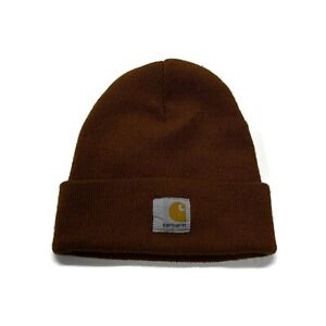 Carhartt Brown A18 Watch Classic Knit Cuffed Beanie Hat Made in the USA Acrylic