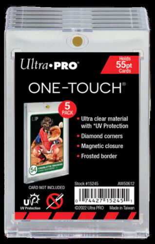 Pack of 5 UV ONE-TOUCH 55pt Magnetic Holder 15245 Thick Card-Prizm