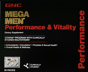 GNC Mega Men Performance Vitality Vitamins Vitapak, 30 Packs