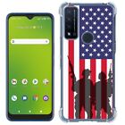 For at&t Fusion/Radiant Max 5G clear ShockProof TPU Case(Solider US Flag)