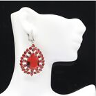 Sterling Silver.925 Stamped Blood Red Ruby Earrings