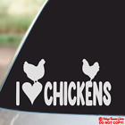 I LOVE CHICKENS Vinyl Decal Sticker Window Bumper Coop Farm Backyard Urban Heart