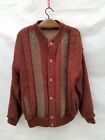 Vintage Cardigan Men's XL Rust Mohair Blend Grandpa Hipster Lined 80s Oversized
