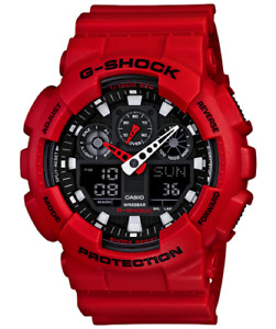 Casio Men's G-shock Red Waterproof Watch GA100B-4A