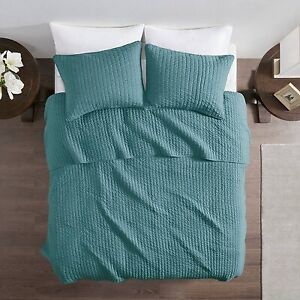Madison Park 2pc Twin/Twin Extra Long Mitchell Reversible Coverlet Set Teal