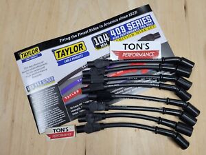 Taylor 79003 Spark Plug Wires 409 Pro Race Spiro-Wound 10.4mm Black 180 Deg. GM