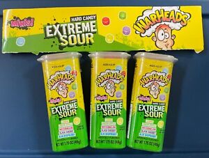 3  Warheads EXTREME SOUR Minis Hard Candy 5 Fruit Favors (1.75 Oz) Easter HTF