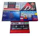 Lot Of 5 Blank Cassette Tapes All New Sealed Sony TDK Memorex 90 And 60 Minutes