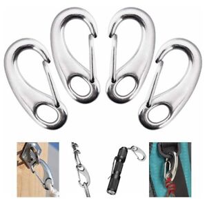 4 Pcs 2 Inch Heavy Duty 304 Stainless Steel Spring Snap Hook Clip Carabiner C325