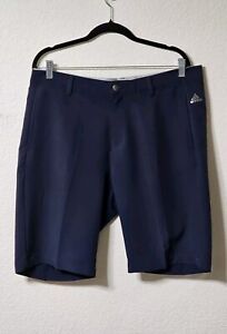 Adidas Golf Shorts Mens 35 Stretch Waist w Pockets 3 Stripe Blue