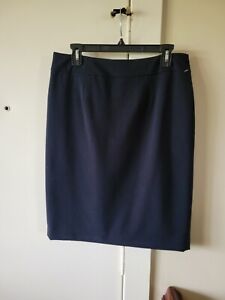 CALVIN KLEIN womens career/dress pencil skirt NAVY Size 10 Knee length EXC!