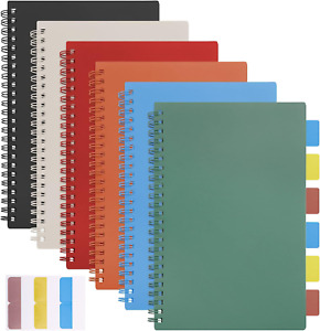6 Pack A5 Spiral Notebooks, Notebooks for Work, 5.5