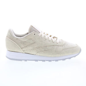 Reebok Eames Classic Leather Mens Beige Leather Lifestyle Sneakers Shoes