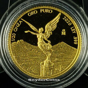 2020 Mexico Gold Libertad Proof 1/20 oz in Mint Capsule *KEY DATE* *250 Mintage*