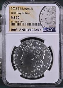 2021 S MORGAN SILVER DOLLAR NGC MS70 - FIRST DAY OF ISSUE - FDI