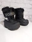 Sorel Snow Commander Boots Black NV1977-010 Winter Waterproof Kids Size 6