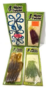 Vintage Mister Twister Lot Of 4 New Old Stock Fishing Worms