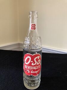 Soda Pop Glass Bottle. O-So Beverages Duraglas