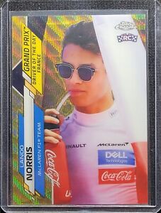 2020 Topps Chrome F1 #161 Lando Norris Car #4/50 Gold Wave Refractor 1/1 Rookie