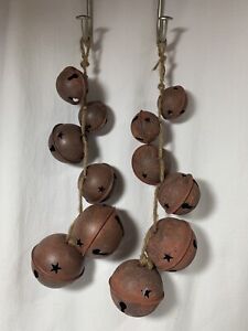 Rustic STRAND OF 6 Graduated Jingle Sleigh Bells with Nice Sound