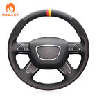 DIY Alcantara Suede Leather Steering Wheel Cover Wrap J1 for Audi A4 A6 A7 Q5 Q7
