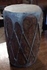 Vtg. Small Native American  Double Sided Rawhide Leather Log Drum