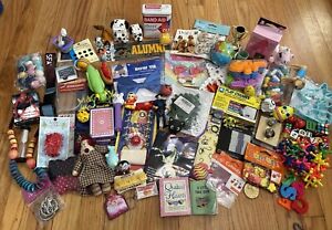Vintage Junk Drawer Lot Toys Keychains Magnets Crafts Figures Pins Patches
