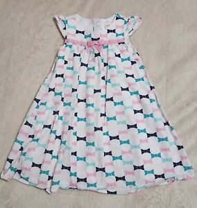 Girls Dress Size 4T White w/ Bow Design Cap Sleeves. by 