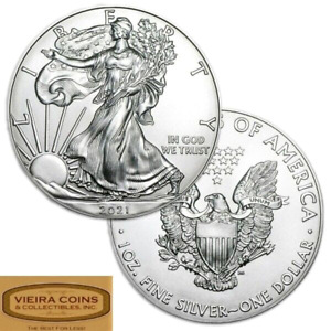 2021 TYPE 1 American Silver Eagle 1 oz .999 Silver, Brilliant Uncirculated -#21