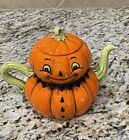 New JOHANNA PARKER DESIGN Halloween Jack-O-Lantern Pumpkin Teapot w/Box